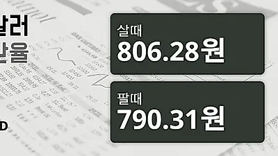 13일 호주 달러 살때 806.28원, 팔때 790.31원 ▲0.56%상승