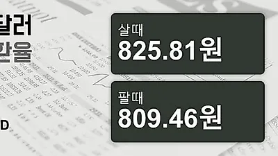 11일 호주 달러 살때 825.81원, 팔때 809.46원 ▼-0.12%감소