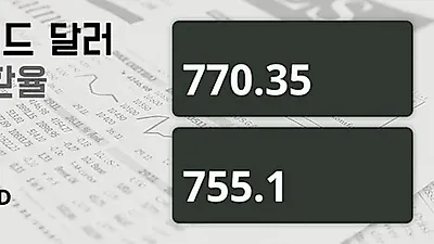 8일 뉴질랜드 달러 살때 770.35원, 팔때 755.1원 ▼-0.08%감소