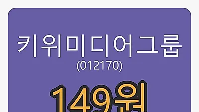 키위미디어그룹 6일 마감가 149원 전일대비 2.05%등락..