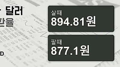 13일 캐나다 달러 살때 894.81원, 팔때 877.1원 ▼-0.42%감소