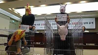카라 '생명과 지구를 살리는 시민소송' 기자회견, "공장 대신 농장을!"