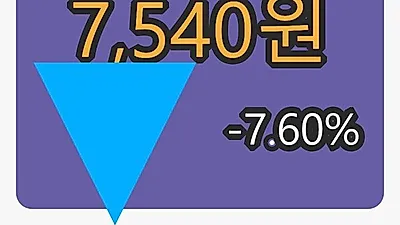 서부T&D 5일 마감가 7,540원 -7.60% 등락..