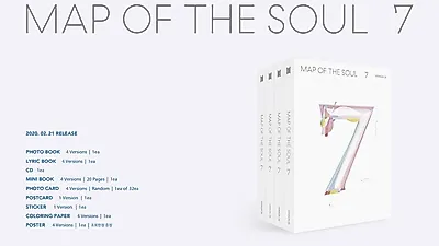 2월 4주 음반 판매순위 발표...1위 방탄소년단 [MAP OF THE SOUL : 7] 