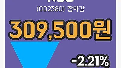 KCC 4일 309,500원 마감