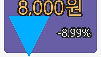 디아이티마감가 8,000원, 전일대비 -8.99프로등락..
