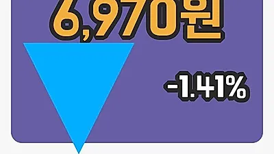 주식마감한양증권 19일 6,970원 마감...