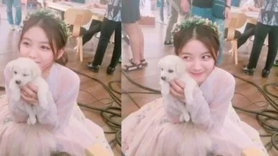 김유정, 강아지와 사랑스러운 투샷 "비몽사몽인 애기"