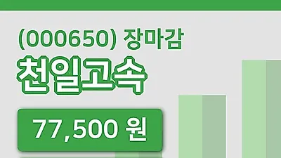 국내주식마감천일고속 17일 77,500원 장 마쳐