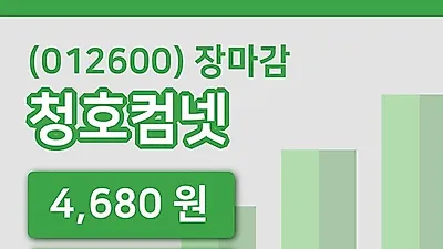 주식마감청호컴넷 24일 4,680원 마감그래프복습 및 분석