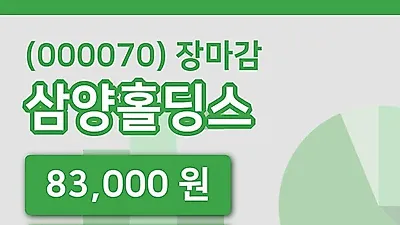 주식마감삼양홀딩스 23일 83,000원 마감