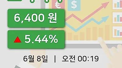 주식마감코아시아 8일 6,400원 장종료