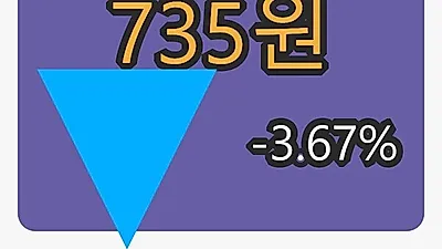 에너전트 6일 마감가 735원 -3.67프로 등락..