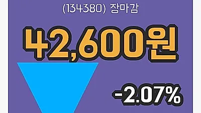국내주식마감미원화학 5일 42,600원 마감그래프분석