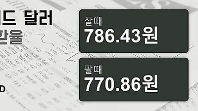 2일 뉴질랜드 달러 살때 786.43원, 팔때 770.86원 ▲0.46%상승