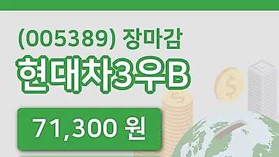 국내주식마감현대차3우B 24일 71,300원 장 마쳐그래프종합복습