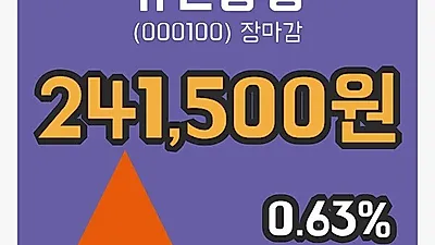 국내주식마감유한양행 1일 241,500원 마감그래프종합정리