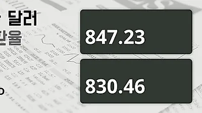 8일 캐나다 달러 살때 847.23원, 팔때 830.46원 ▼-0.02%감소