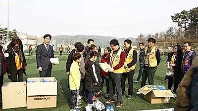 (주)이앤애드 백상기, 축구 꿈나무 지원 봉사 활동