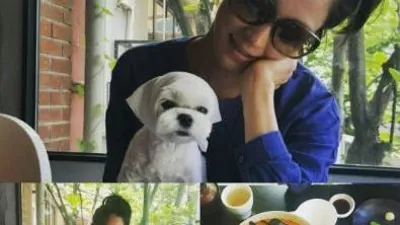 한고은, 반려견과 행복 가득한 여유로운 오후