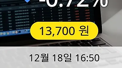 나노신소재 18일 13,700원 마감보고