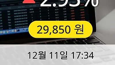 한진칼 11일 29,850원 마감보고