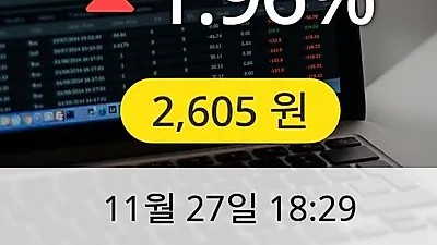 유진투자증권 27일 2,605원 마감