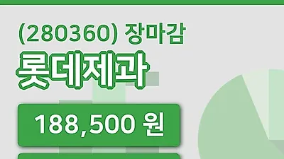국내주식마감롯데제과 17일 188,500원 장 마쳐그래프종합통계