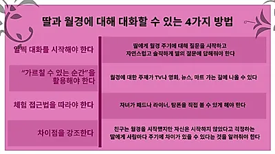 피할 수 없는 대화 주제 ‘월경’ 아이와 어떻게 이야기할까?