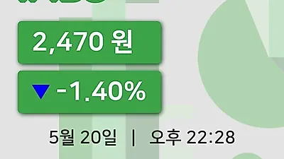 국내주식마감iMBC 20일 2,470원 마감그래프종합통계