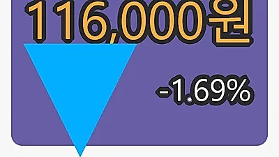 쿠쿠홀딩스 5일 마감가 116,000원 전일대비 -1.69프로등락..