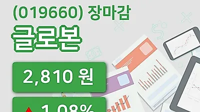 주식마감글로본 20일 2,810원 장종료그래프종합정리