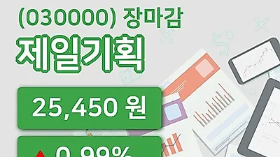 국내주식마감제일기획 30일 25,450원 장 마쳐...