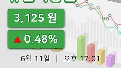 국내주식마감유안타증권 11일 3,125원 장 마쳐