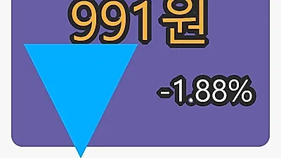 대신정보통신 6일 마감가 991원 전일비 -1.88퍼센트등락..