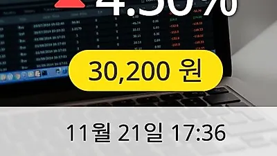 한진칼 21일 30,200원 마감보고