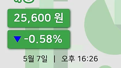 주식마감대상 7일 25,600원 장 마쳐...