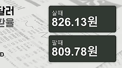 11일 호주 달러 살때 826.13원, 팔때 809.78원 ▲0.45%상승