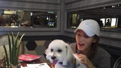 김재경 반려견 마카롱, 카페에서 분위기 가득 일상