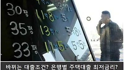 5대 시중은행별 주택담보대출 최저금리? 은행별 아파트담보대출금리비교 상담으로 간편확인