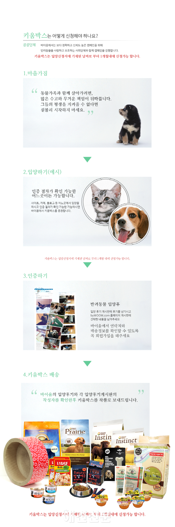 바이움, 유기동물 입양을 위한 캠페인 진행