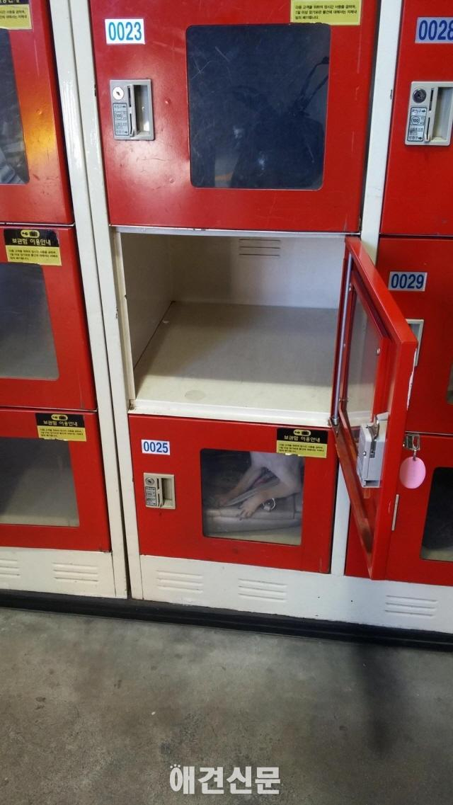 물품 보관함에 방치된 애견, 인터넷상에서 논란