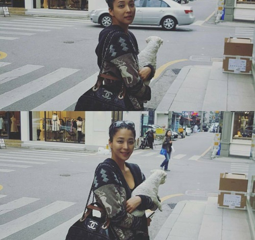 한고은, 반려견과 찰칵 '화보 같은 일상'