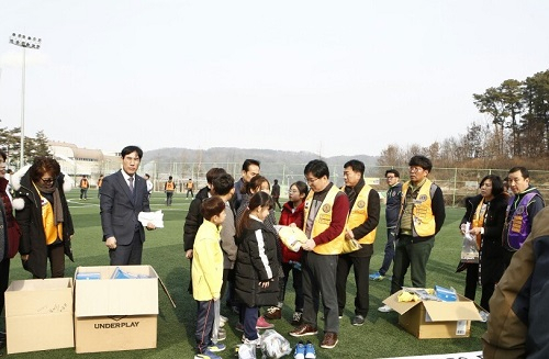 (주)이앤애드 백상기, 축구 꿈나무 지원 봉사 활동