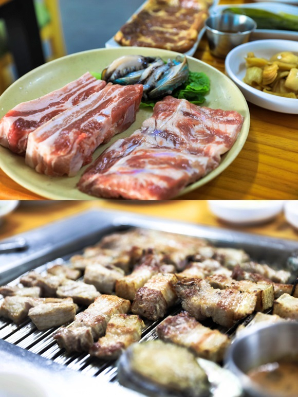 100% 제주 흑돼지? 바로 이런 맛...제주도 중문관광단지 맛집 탐방 '서민흑돼지'