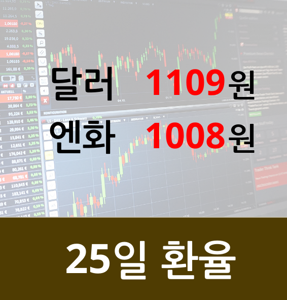 [25일 실시간 환율] 트럼프발 무역전쟁 여파?..달러 1109원, 엔화 1008원 돌파