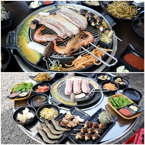 제주도 중문 맛집 난드르바당, 새우와 전복이 들어있는 된장찌개 서비스로 제공