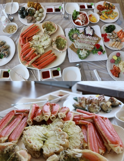 수율 높은 대게찜을 합리적인 가격에...속초 대포항 맛집 '대게대게회직판장'