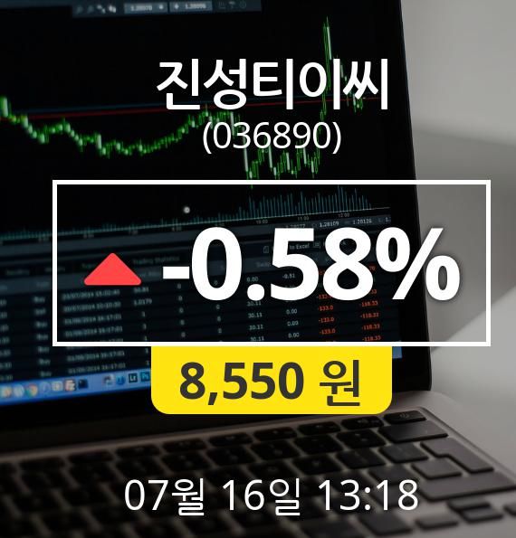 (코스닥상승) 진성티이씨(036890)  6.71% 상승