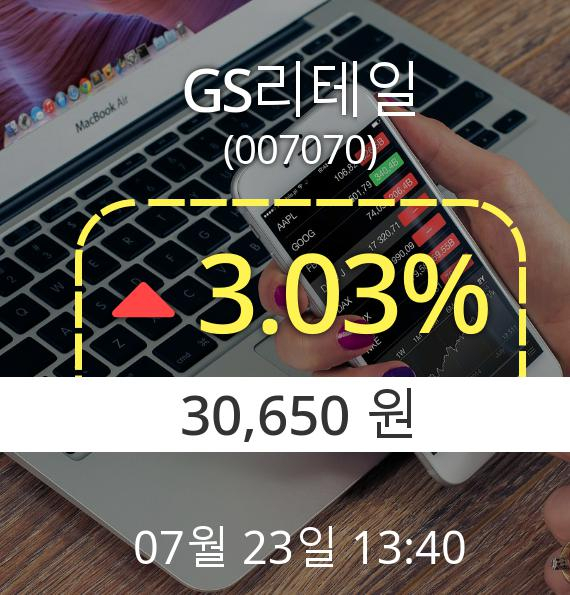 (코스피상승) ▲GS리테일(007070)  3.03% 상승